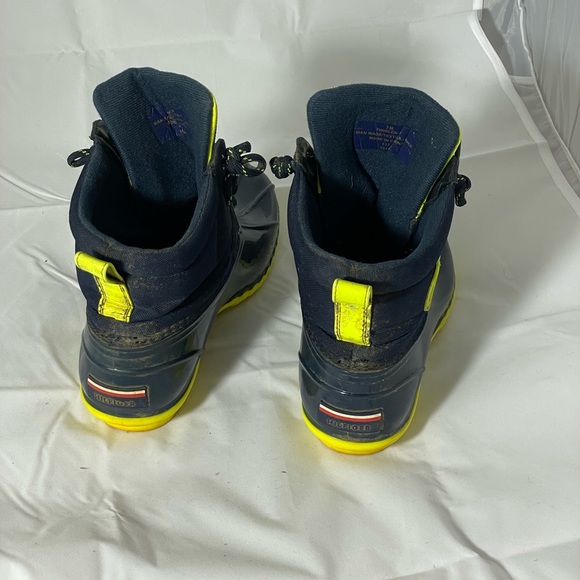 Tommy Hilfiger Navy + Yellow Duck Boot Rain Boots - Picture 3 of 5
